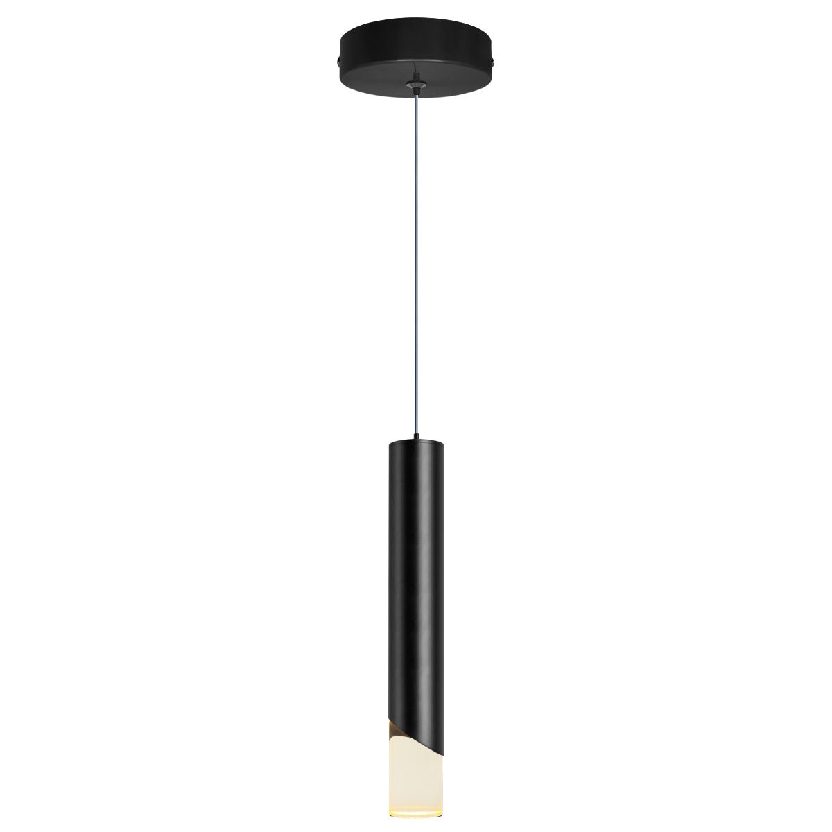 3W Matt Black LED Tube Ceiling Pendant Light 3000K K452 - Free delivery on all orders