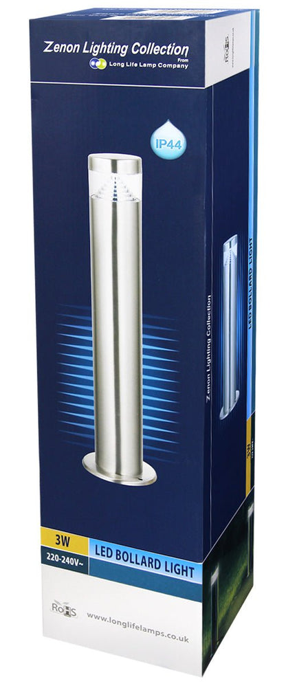 3w Modern LED Bollard Garden Lamp Post Warm White - Energy Light Bulbs - Free delivery on all orders