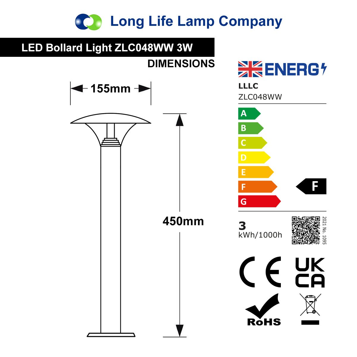 3W Modern LED Bollard Post Light Stainless Steel Warm White with 12v Transformer ZLC048WW - Free delivery on all orders