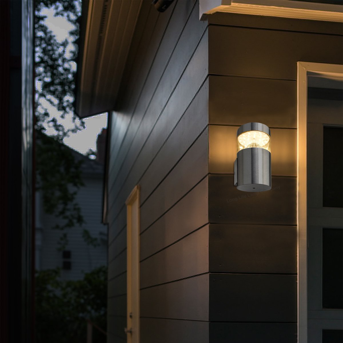 3w Modern LED Outdoor Garden Wall Light Stainless Steel IP44 Warm White - Energy Light Bulbs - Free delivery on all orders