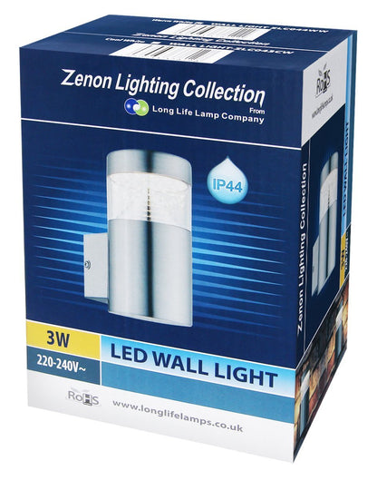 3w Modern LED Outdoor Garden Wall Light Stainless Steel IP44 Warm White - Energy Light Bulbs - Free delivery on all orders