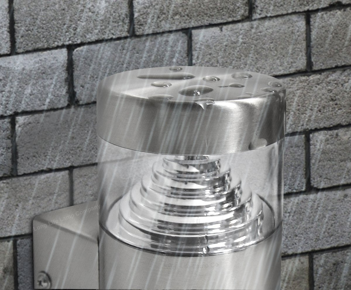 3w Modern LED Outdoor Garden Wall Light Stainless Steel IP44 Warm White - Energy Light Bulbs - Free delivery on all orders