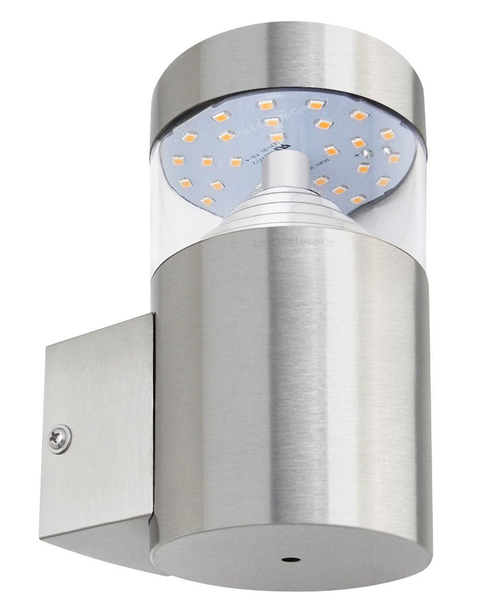 3w Modern LED Outdoor Garden Wall Light Stainless Steel IP44 Warm White - Energy Light Bulbs - Free delivery on all orders