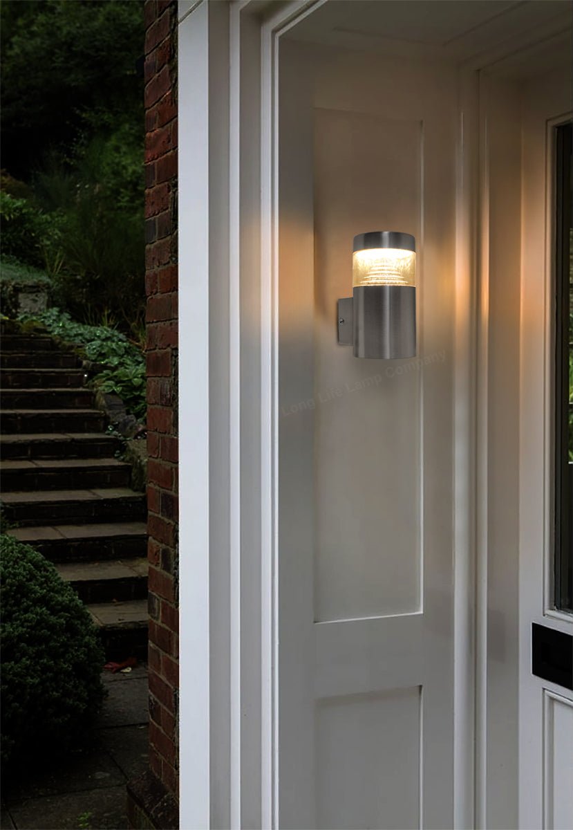 3w Modern LED Outdoor Garden Wall Light Stainless Steel IP44 Warm White - Energy Light Bulbs - Free delivery on all orders