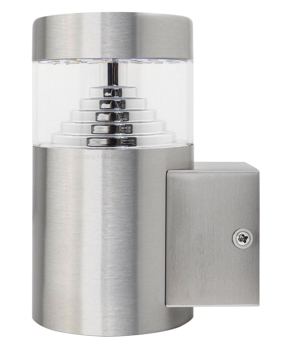 3w Modern LED Outdoor Garden Wall Light Stainless Steel IP44 Warm White - Energy Light Bulbs - Free delivery on all orders