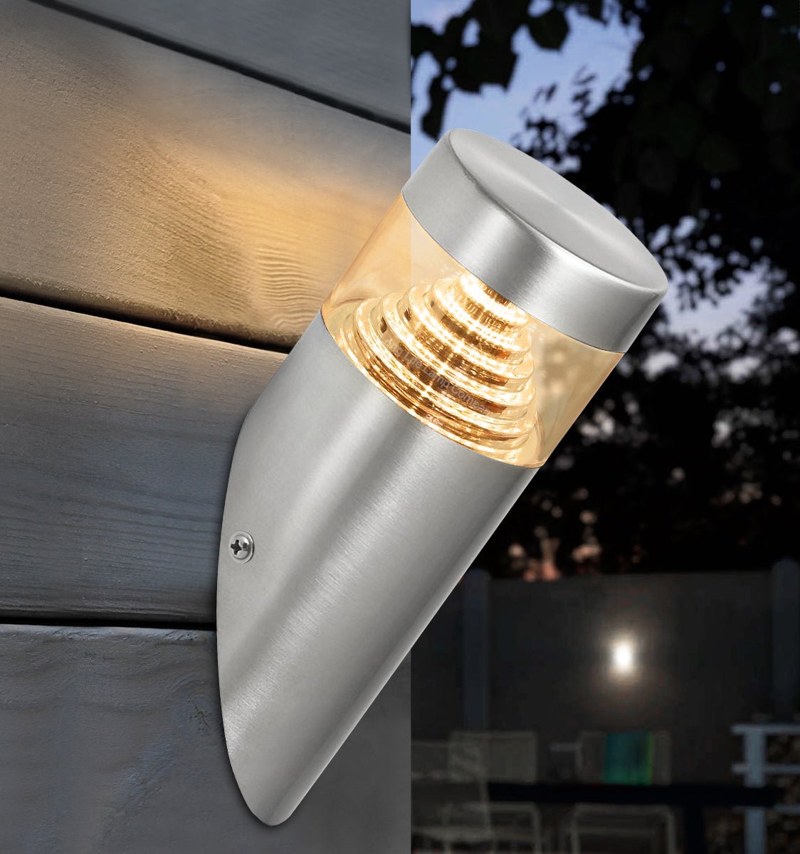 3W Modern LED Stainless Steel Outdoor Pyramid Angle Wall Light ZLC028 or ZLC029 - Free delivery on all orders