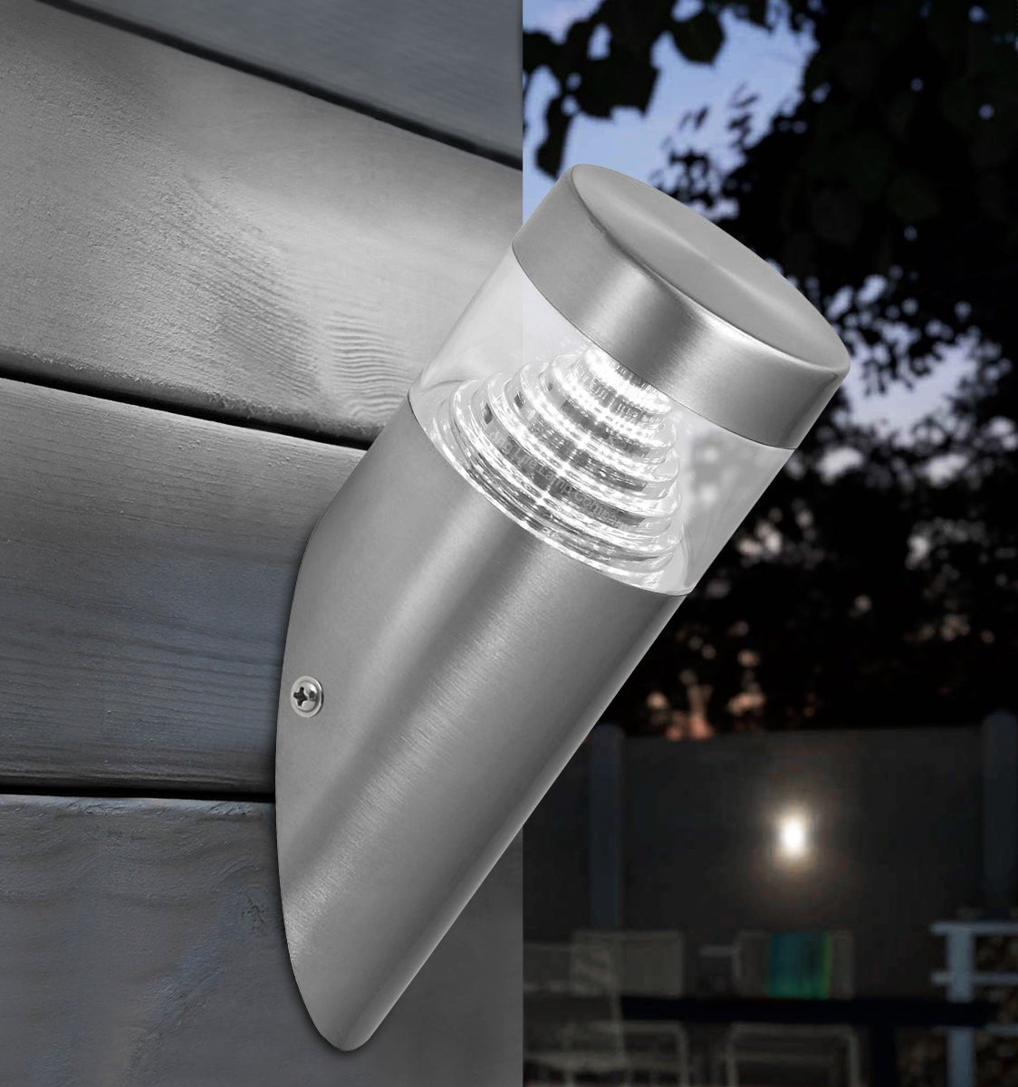 3W Modern LED Stainless Steel Outdoor Pyramid Angle Wall Light ZLC028 or ZLC029 - Free delivery on all orders