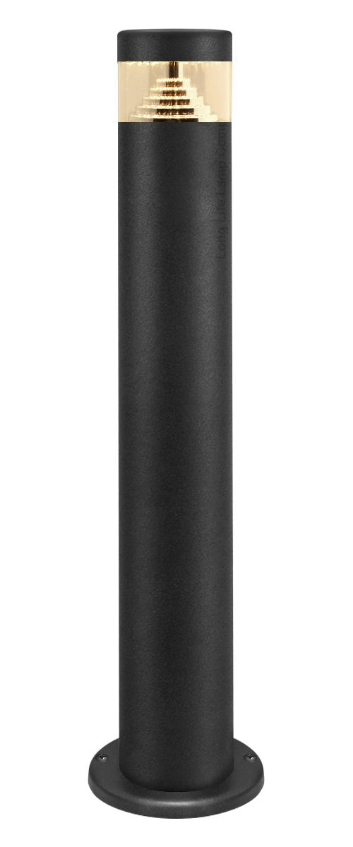 3w Modern Outdoor LED Warm White Bollard Light Stainless Steel Black Finish - Energy Light Bulbs - Free delivery on all orders