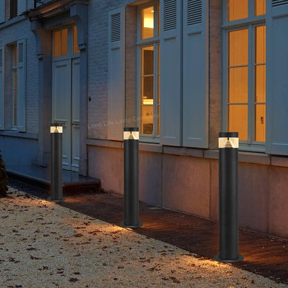 3w Modern Outdoor LED Warm White Bollard Light Stainless Steel Black Finish - Energy Light Bulbs - Free delivery on all orders