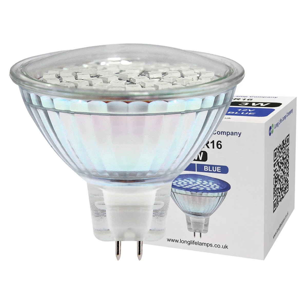 3w MR16 LED Blue Low Voltage Spot light Bulb 12V - Energy Light Bulbs - Free delivery on all orders