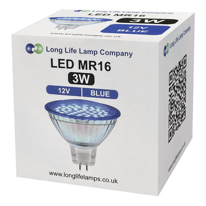 3w MR16 LED Blue Low Voltage Spot light Bulb 12V - Energy Light Bulbs - Free delivery on all orders