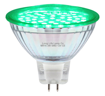 3w MR16 LED Green Low Voltage Spot light Bulb 12v - Energy Light Bulbs - Free delivery on all orders