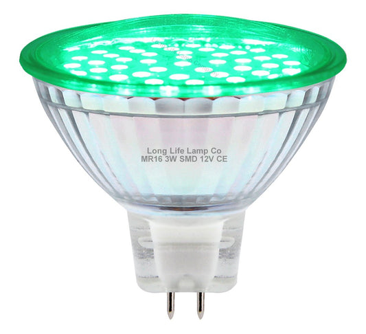 3w MR16 LED Green Low Voltage Spot light Bulb 12v - Energy Light Bulbs - Free delivery on all orders