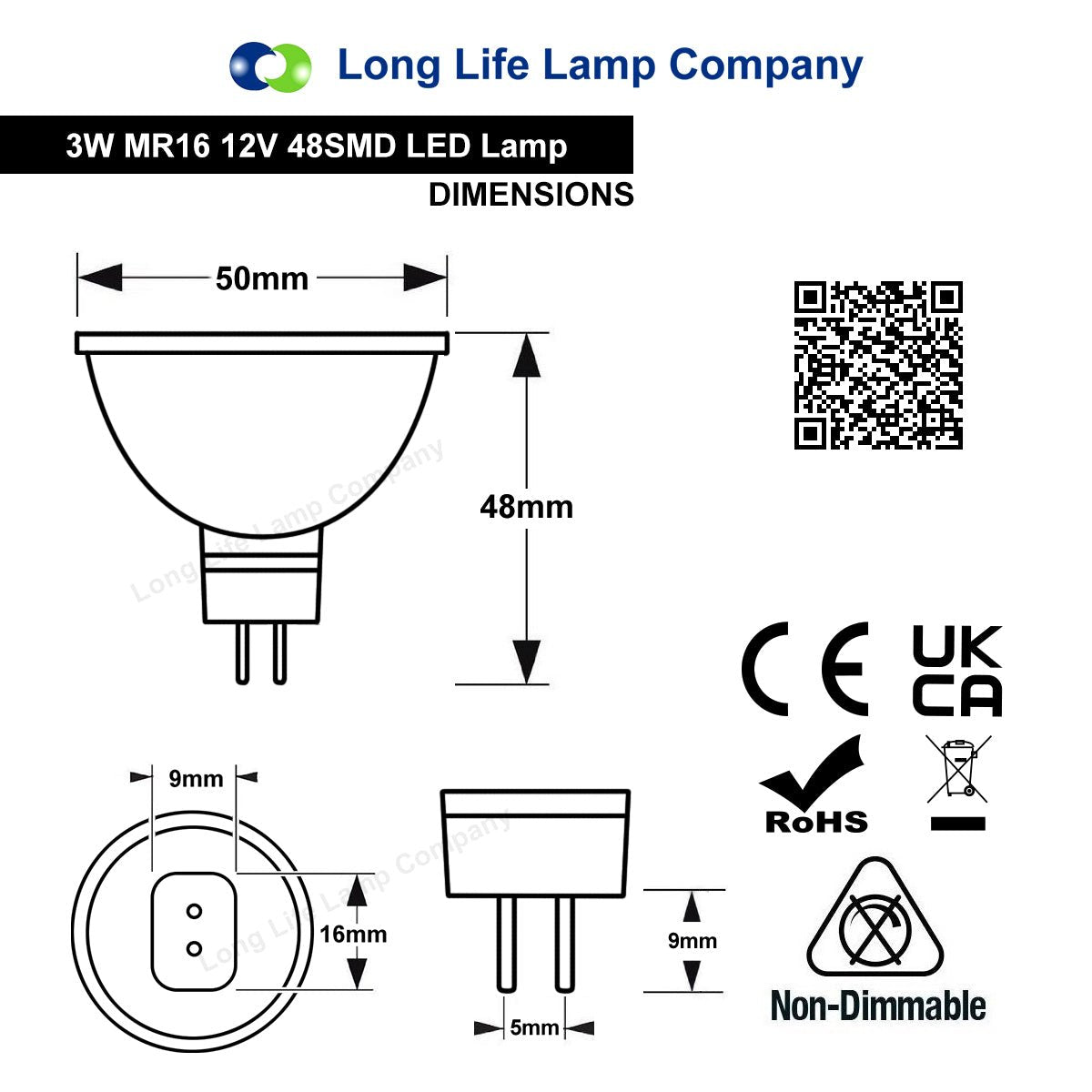 3w MR16 LED Green Low Voltage Spot light Bulb 12v - Energy Light Bulbs - Free delivery on all orders