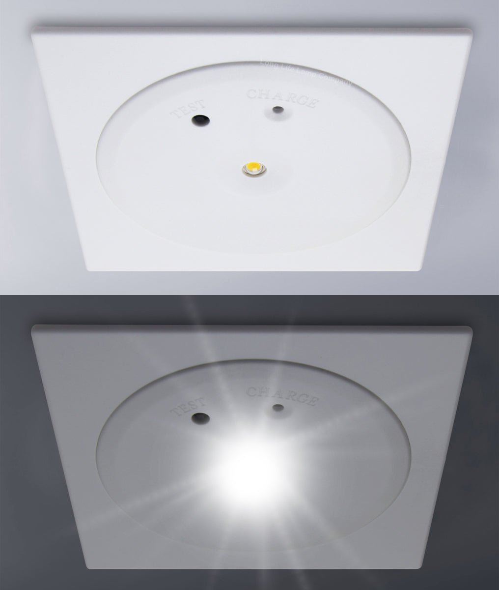 3w Recessed LED Emergency Ceiling Light Square Ultraslim Panel Maintained or Non - Maintained 180 Minutes EML04 - Energy Light Bulbs - Free delivery on all orders