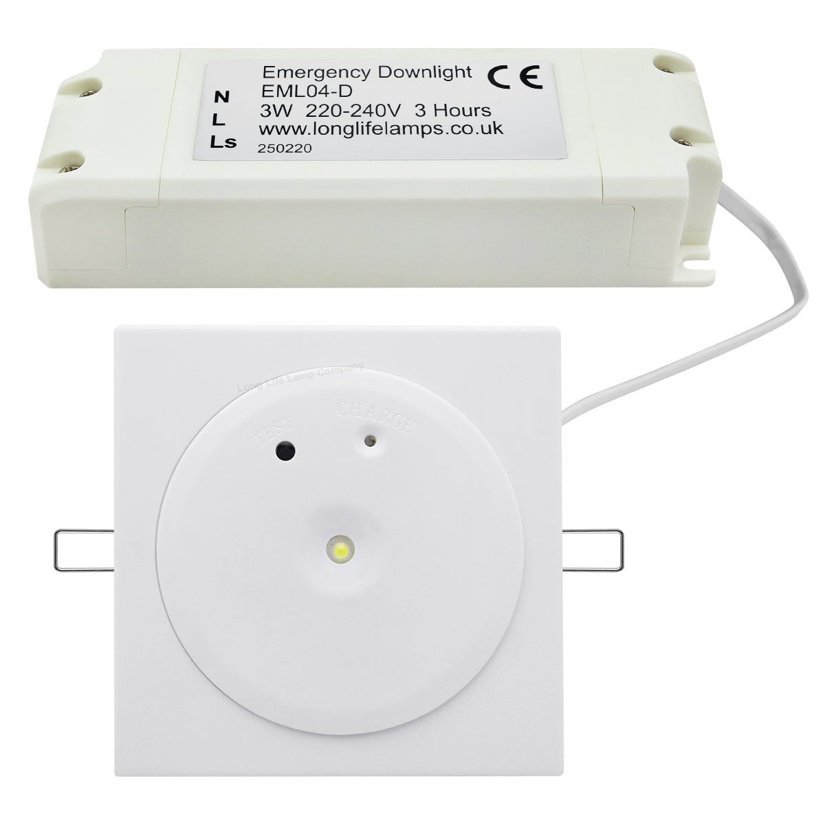 3w Recessed LED Emergency Ceiling Light Square Ultraslim Panel Maintained or Non - Maintained 180 Minutes EML04 - Energy Light Bulbs - Free delivery on all orders