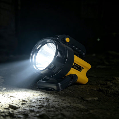 High power LED spotlight with rechargeable battery for reliable portable lighting