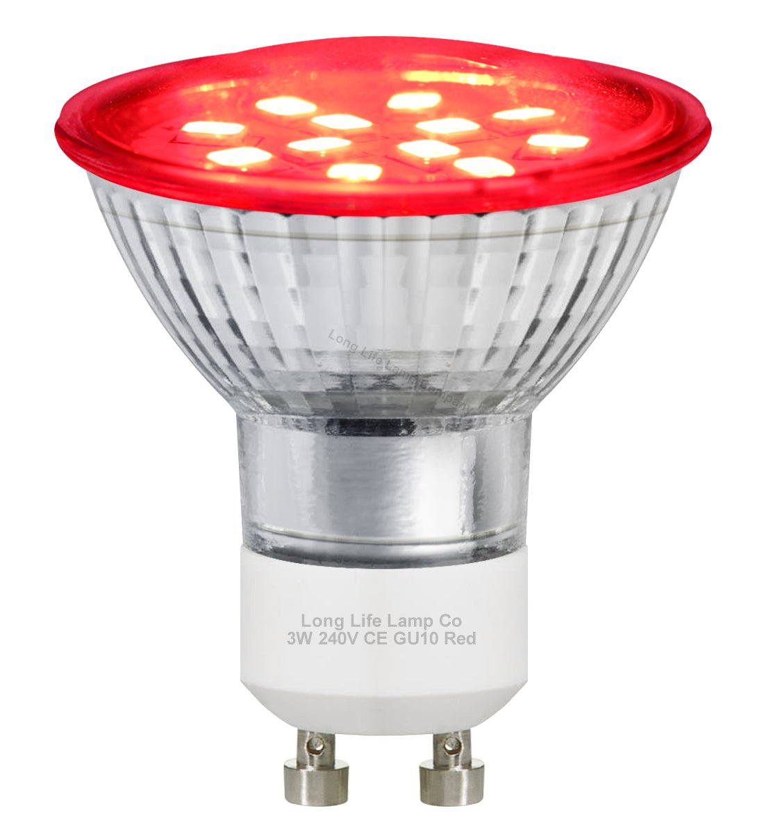 3w Red GU10 LED Colour Light Bulb - Energy Light Bulbs - Free delivery on all orders