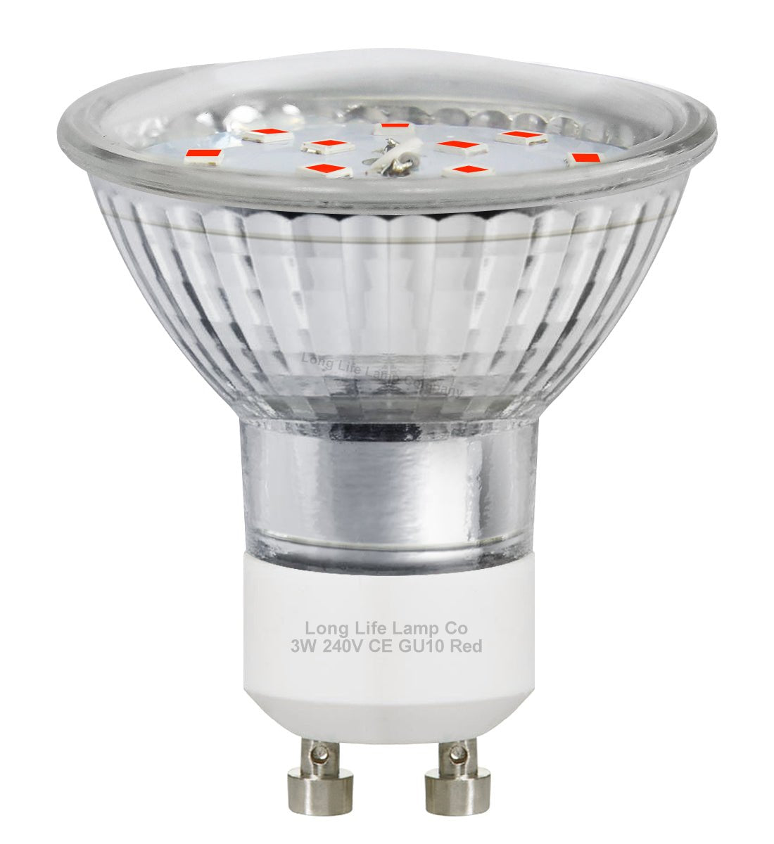 3w Red GU10 LED Colour Light Bulb - Energy Light Bulbs - Free delivery on all orders