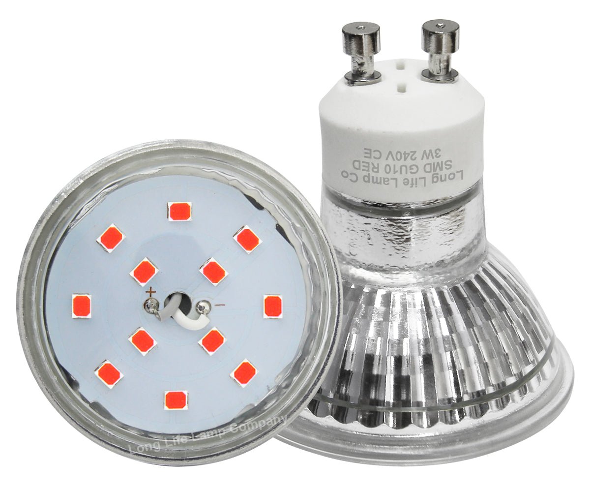 3w Red GU10 LED Colour Light Bulb - Energy Light Bulbs - Free delivery on all orders