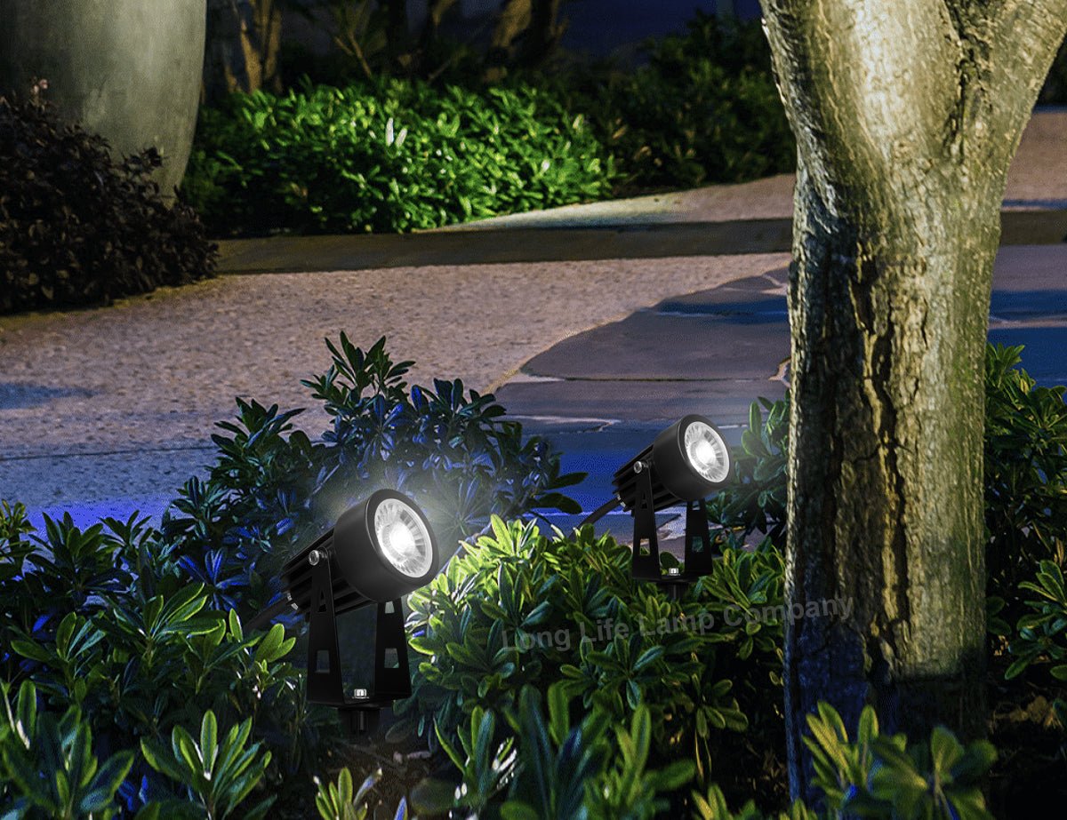 4 Pack Outdoor Garden LED Spike Lights Cool White 12v Low Voltage - Energy Light Bulbs - Free delivery on all orders
