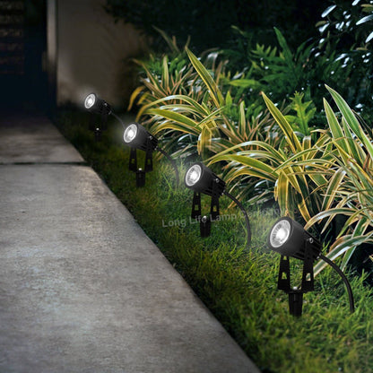 4 Pack Outdoor Garden LED Spike Lights Cool White 12v Low Voltage - Energy Light Bulbs - Free delivery on all orders