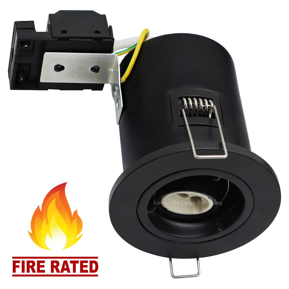 4 pack White or Brush Chrome or Black Fixed Fire Rated Downlight - Energy Light Bulbs - Free delivery on all orders