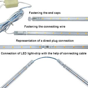 4 x 30cm Plug In LED Under Kitchen Cupboard Cabinet Strip Light Warm White - Energy Light Bulbs - Free delivery on all orders