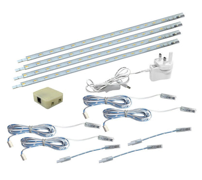 4 x 30cm Plug In LED Under Kitchen Cupboard Cabinet Strip Light Warm White - Energy Light Bulbs - Free delivery on all orders