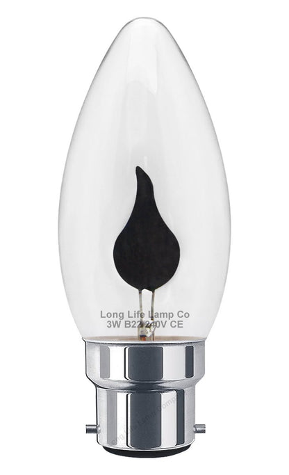 4 x 3w Flicker Flame Candle Light Bulb B22 Bayonet - Energy Light Bulbs - Free delivery on all orders