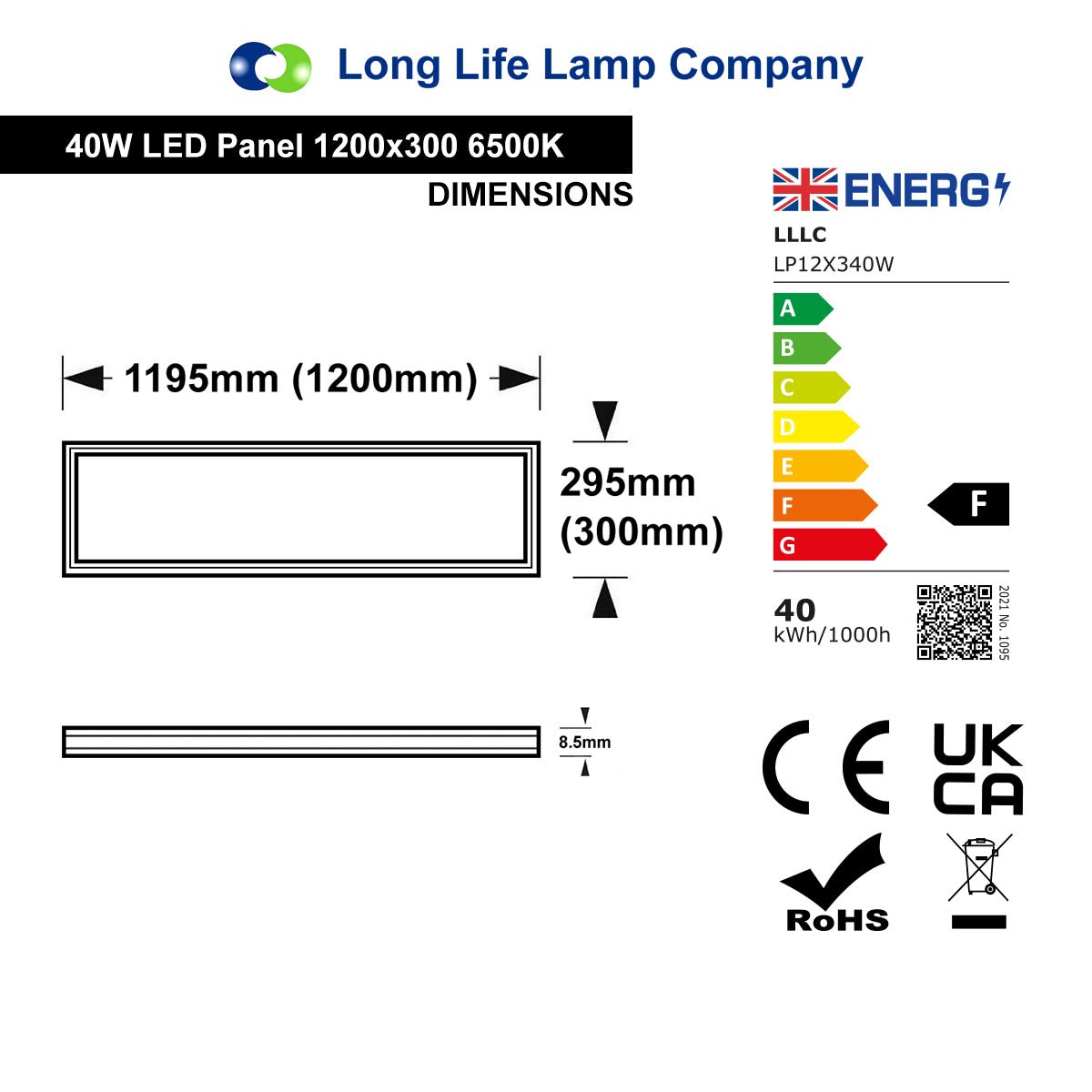 40w 1200 x 300 Ceiling Suspended Recessed LED Panel White Light Office Lighting - Energy Light Bulbs - Free delivery on all orders