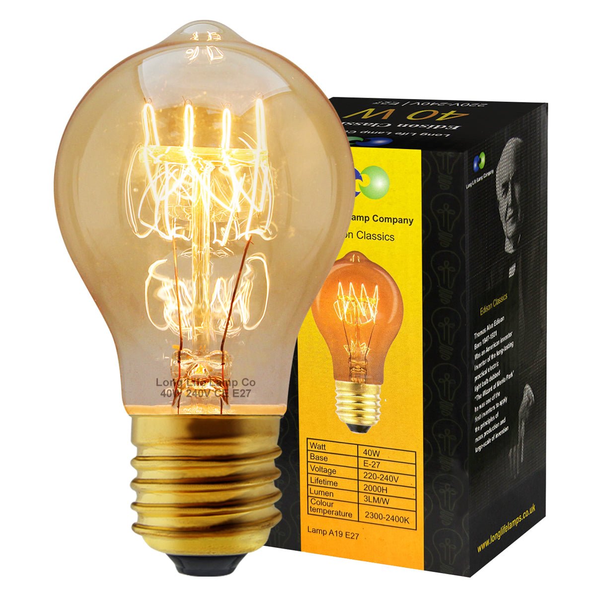40w GLS Quad Loop Filament Vintage Cage Edison Screw E27 Screw Bulb - Energy Light Bulbs - Free delivery on all orders
