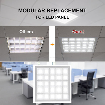 40w LED Panel 600 X 600 Recessed Ceiling Light 6500K 25 Sections Modular Replacement - Energy Light Bulbs - Free delivery on all orders