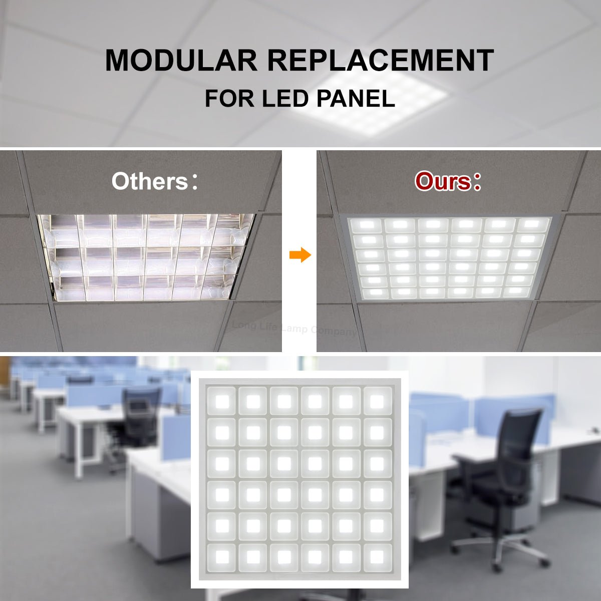 40w LED Panel 600 x 600 Recessed Ceiling Light 6500K 36 Sections Modular Replacement - Energy Light Bulbs - Free delivery on all orders