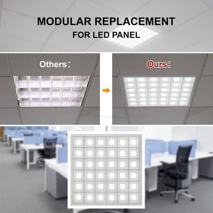 40w LED Panel 600 x 600 Recessed Ceiling Light 6500K 36 Sections Modular Replacement - Energy Light Bulbs - Free delivery on all orders
