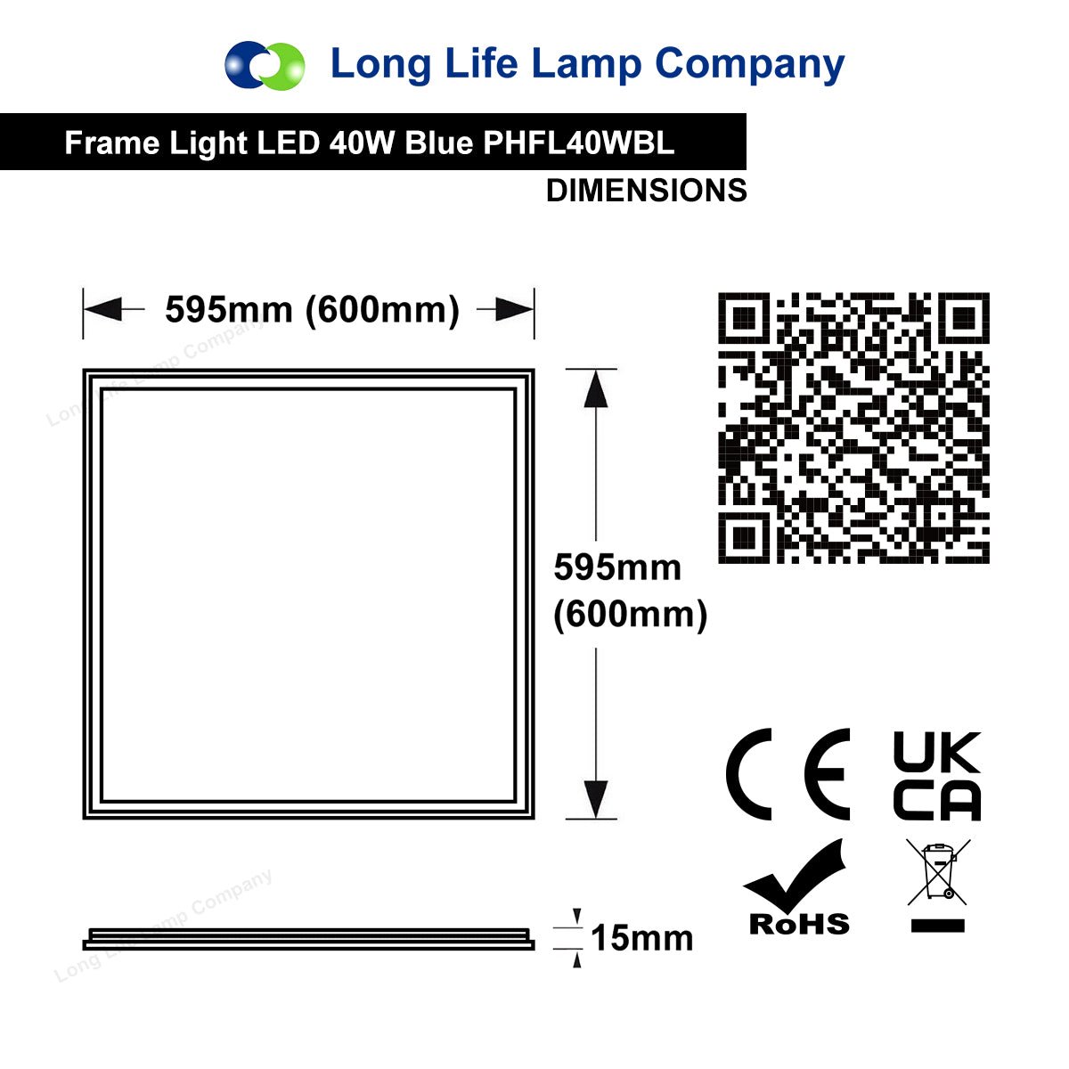 40w LED Recessed Ceiling Panel Frame Border Edge Light Blue 600 X 600 - Energy Light Bulbs - Free delivery on all orders