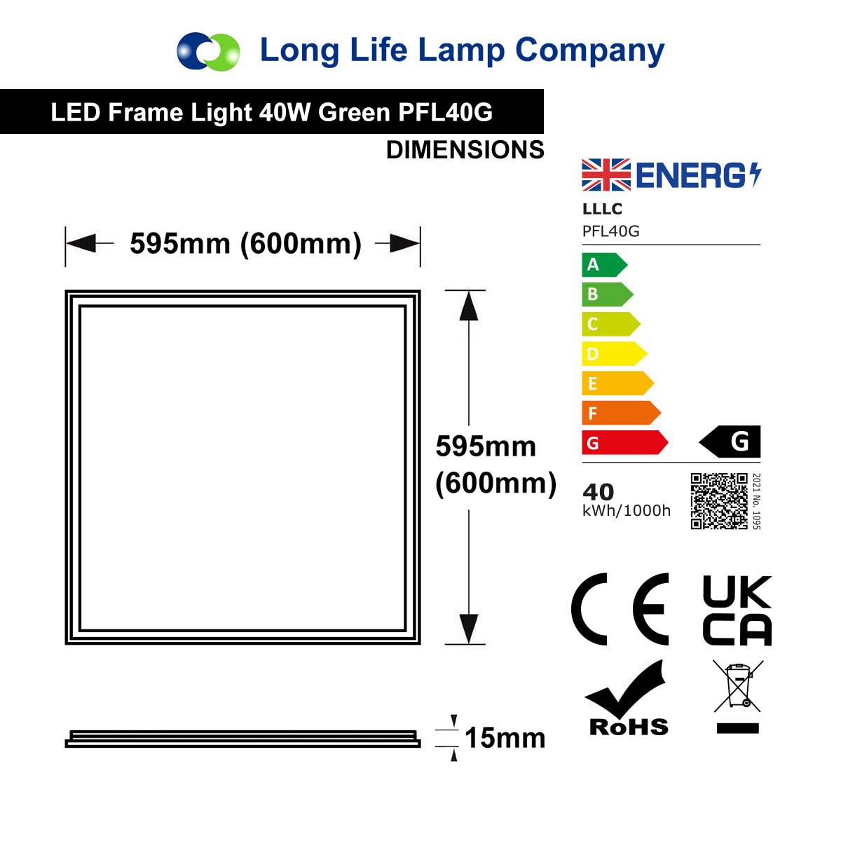 40w LED Recessed Ceiling Panel Frame Border Edge Light Green 600 X 600 - Energy Light Bulbs - Free delivery on all orders