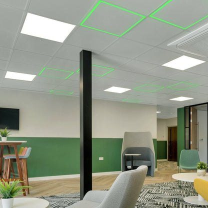 40w LED Recessed Ceiling Panel Frame Border Edge Light Green 600 X 600 - Energy Light Bulbs - Free delivery on all orders
