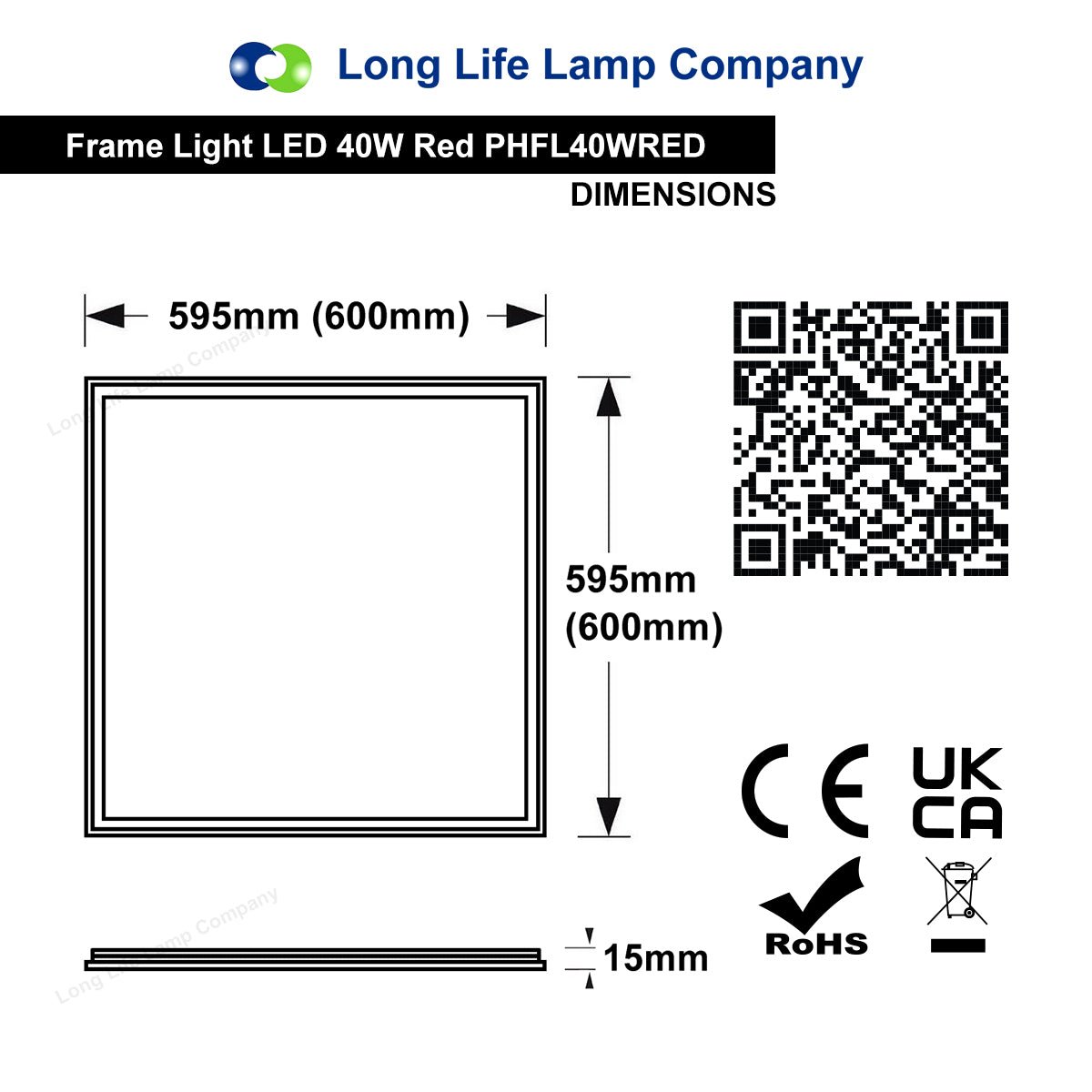 40w LED Recessed Ceiling Panel Frame Border Edge Light Red 600 X 600 - Energy Light Bulbs - Free delivery on all orders