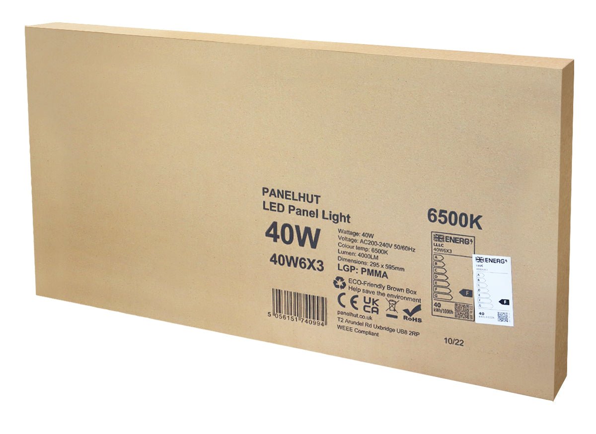 40w Recessed LED Panel 300 x 600 Ceiling Light Cool White 6500K Super Bright - Energy Light Bulbs - Free delivery on all orders