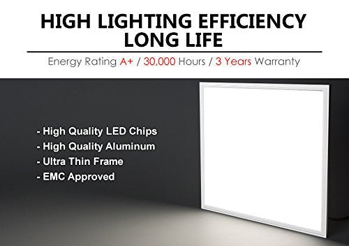 40w White Body LED Ceiling Panel Light 600 x 600 Flat 6500K - Energy Light Bulbs - Free delivery on all orders