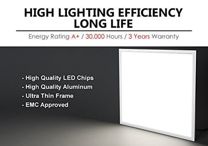 40w White Body LED Ceiling Panel Light 600 x 600 Flat 6500K - Energy Light Bulbs - Free delivery on all orders