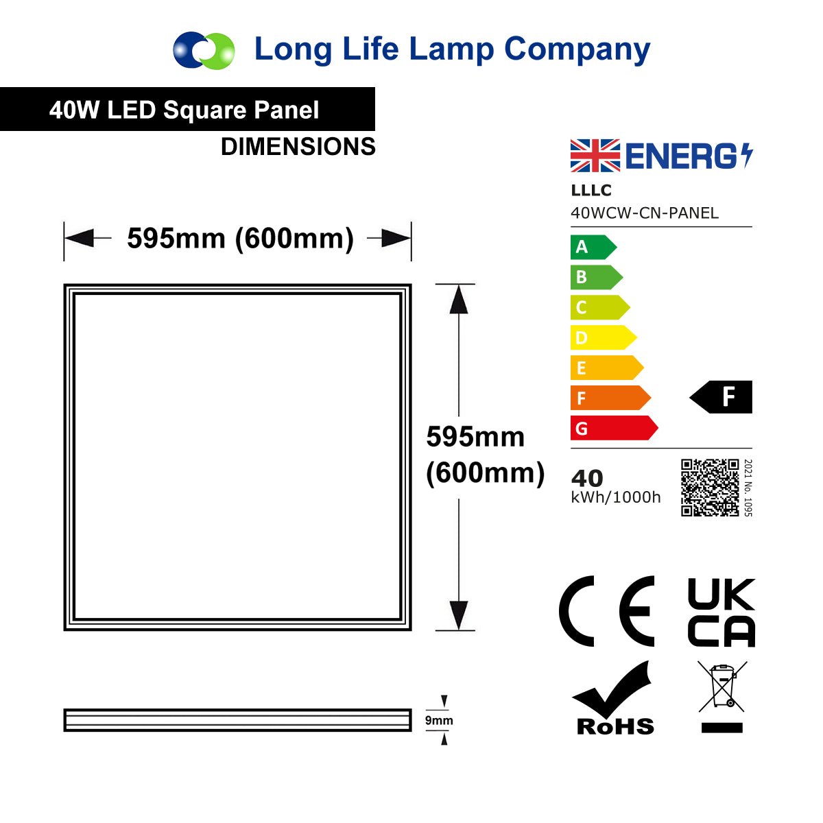 40w White Body LED Ceiling Panel Light 600 x 600 Flat 6500K - Energy Light Bulbs - Free delivery on all orders