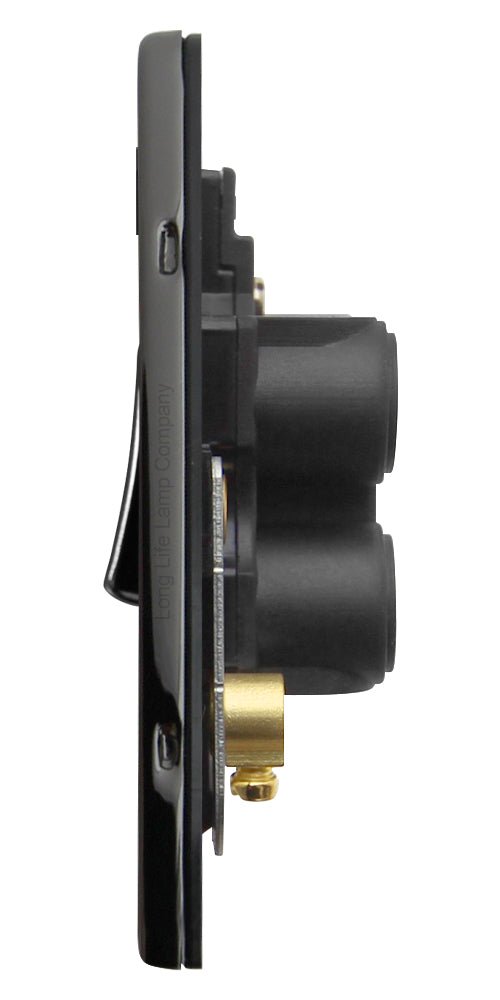 45Amp Cooker Switch Neon Indicator Double Pole Black Nickel Screwless Plate - Energy Light Bulbs - Free delivery on all orders
