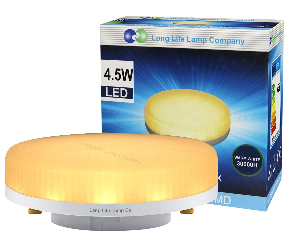 4.5w LED GX53 Light Bulb Replacement For CFL Warm White - Energy Light Bulbs - Free delivery on all orders