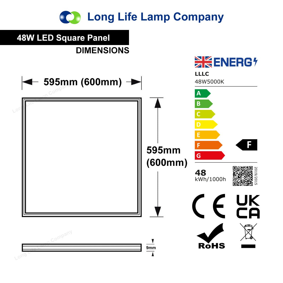 48w Ceiling Panel Light 600 x 600 Neutral white 5000k Recessed - Energy Light Bulbs - Free delivery on all orders