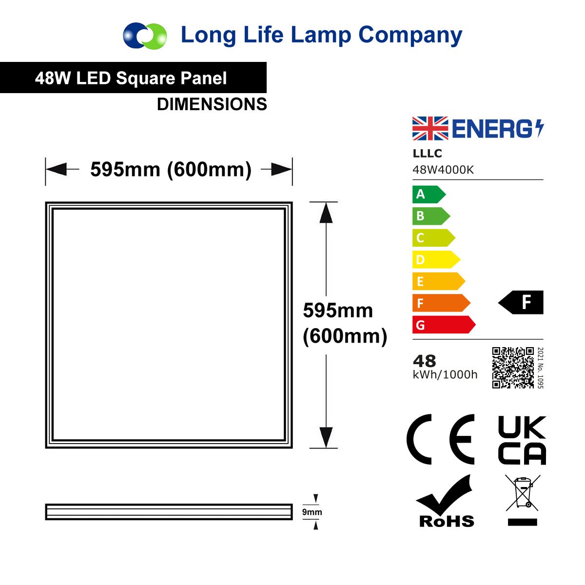 48w LED Ceiling Panel Light 600 x 600 Natural White 4000K - Energy Light Bulbs - Free delivery on all orders
