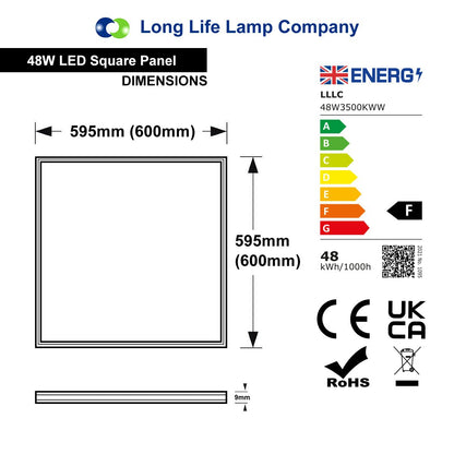 48w Surface Mount LED Ceiling Panel 600 x 600 Frame with LED Panel White Body Warm White - Energy Light Bulbs - Free delivery on all orders