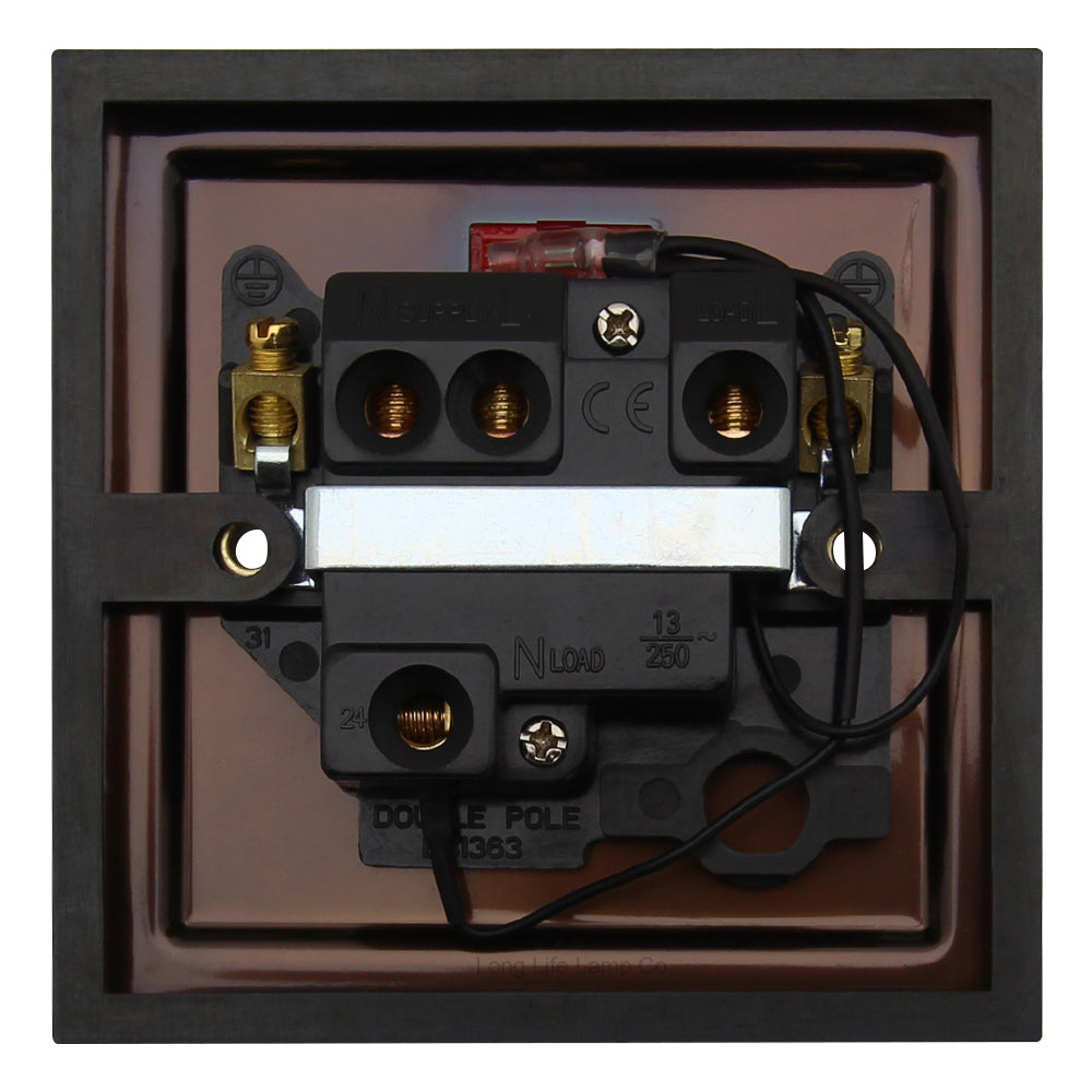 Brush Antique Brass 13amp Switched Fused Spur Connection Unit Neon Indicator