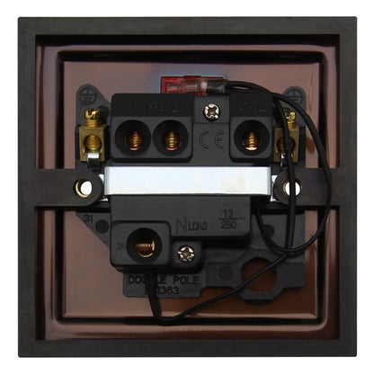 Brush Antique Brass 13amp Switched Fused Spur Connection Unit Neon Indicator